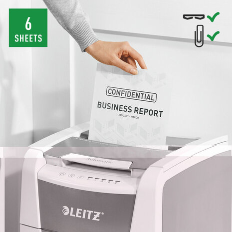 Papierversnipperaar Microsnippers Leitz IQ 100 Autofeed 6