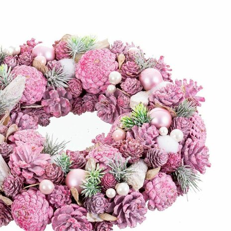 Kerstkroon Roze Multicolour Plastic Foam 34 x 34 x 8,5 cm 4