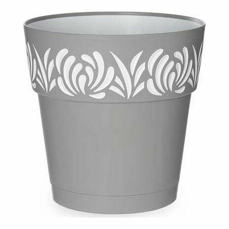 Zelfwaterende bloempot Stefanplast Gaia Grijs Wit Plastic 25 x 25 x 25	 cm 1