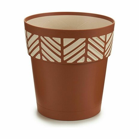 Zelfwaterende bloempot Stefanplast Orfeo Terra cotta Plastic 19 x 19 x 19 cm (12 Stuks) 2