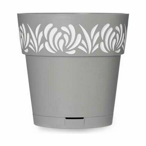 Zelfwaterende bloempot Stefanplast Gaia Grijs Plastic 19 x 19 x 19 cm (12 Stuks) 3