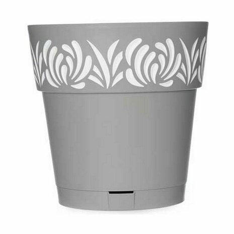 Zelfwaterende bloempot Stefanplast Gaia Grijs Plastic 25 x 25 x 25 cm (6 Stuks) 3