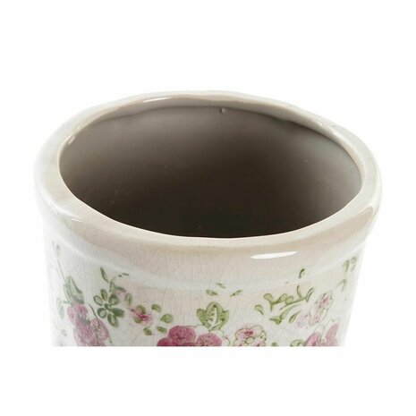 Vaas DKD Home Decor Wit Groen Kastanjebruin Keramiek Shabby Chic (14 x 14 x 25 cm) 2
