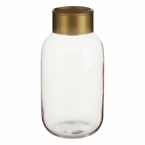 Vaas Soepel Roze Gouden Glas (11,5 x 24 x 11,5 cm) 1