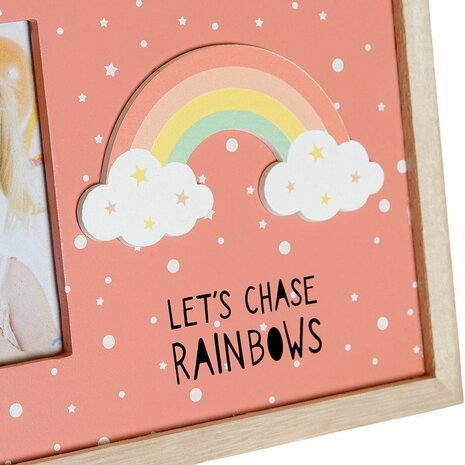 Fotolijsten DKD Home Decor Regenboog Roze Wit Kinderen Hout MDF (25 x 1 x 16 cm) (2 Stuks) 3