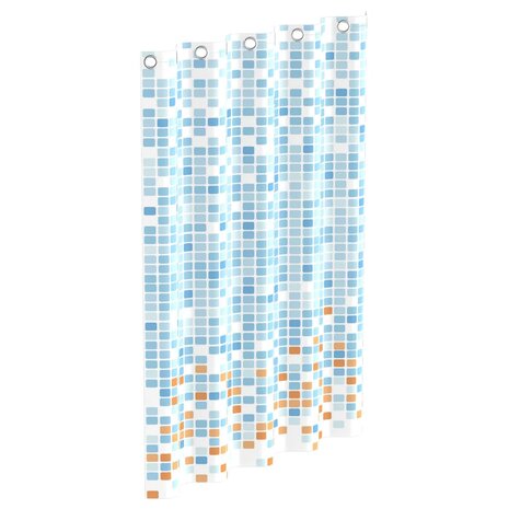 EISL Douchegordijn met mozaïek 200x180x0,2 cm blauw en oranje 2