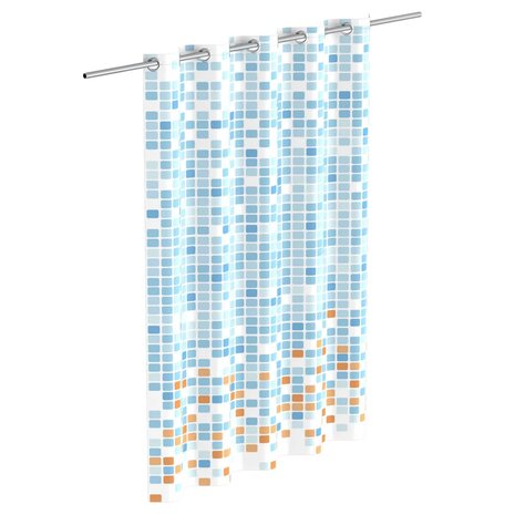 EISL Douchegordijn met mozaïek 200x180x0,2 cm blauw en oranje 3