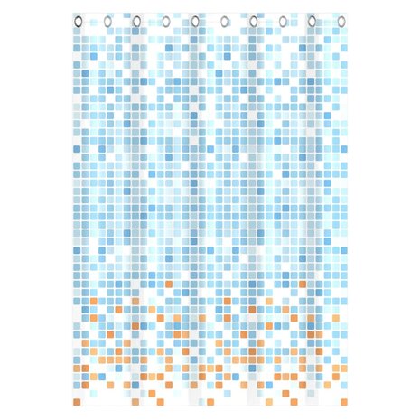 EISL Douchegordijn met mozaïek 200x180x0,2 cm blauw en oranje 5