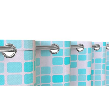 EISL Douchegordijn met mozaïek 200x180x0,2 cm blauw en oranje 7