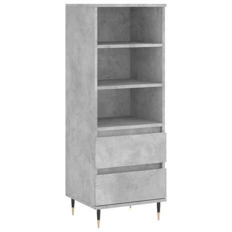 Hoge kast 40x36x110 cm bewerkt hout betongrijs 2