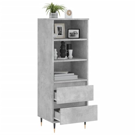 Hoge kast 40x36x110 cm bewerkt hout betongrijs 4