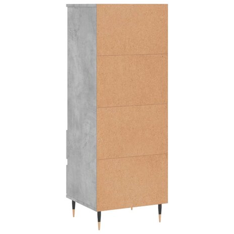 Hoge kast 40x36x110 cm bewerkt hout betongrijs 8