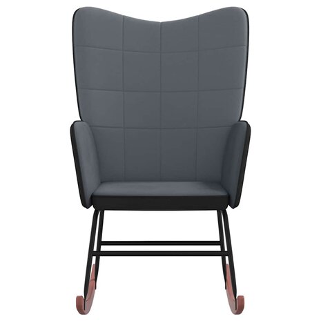 Schommelstoel fluweel en PVC donkergrijs 3