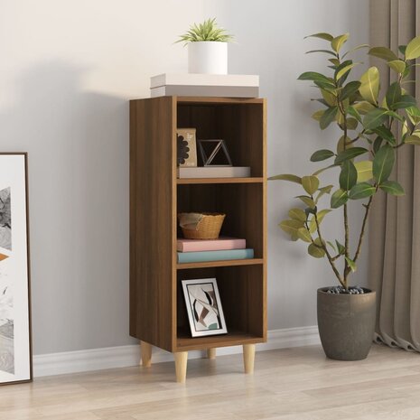 Dressoir 34,5x32,5x90 cm bewerkt hout bruin eikenkleur 1