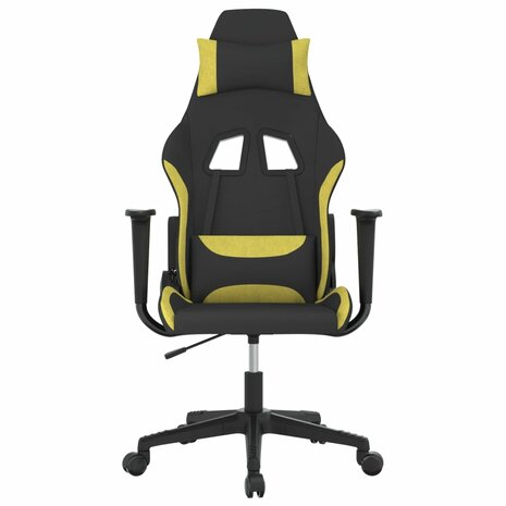 Gamestoel stof zwart en lichtgroen 3