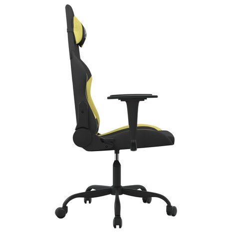 Massage gamestoel stof zwart en lichtgroen 4