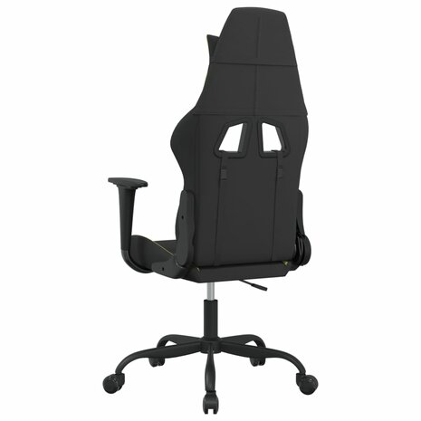 Massage gamestoel stof zwart en lichtgroen 5
