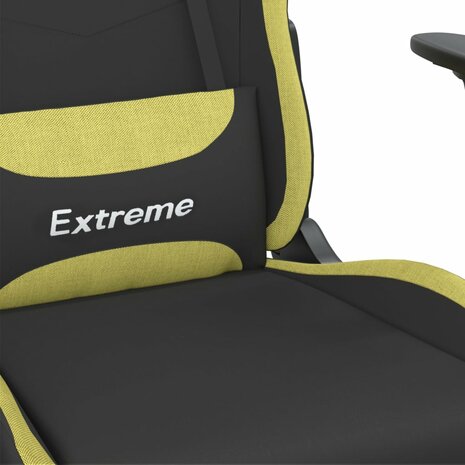Massage gamestoel stof zwart en lichtgroen 8