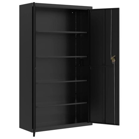 Archiefkast 105x40x180 cm staal zwart 4