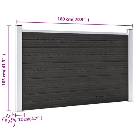 Schutting 180x105 cm HKC grijs 9