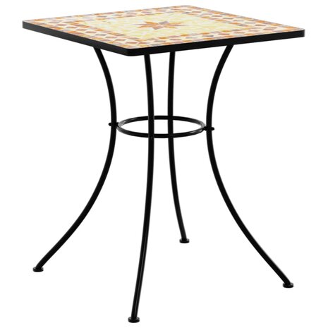 Bistrotafel mozaïek 60x60x74 cm keramiek terracottakleurig 2