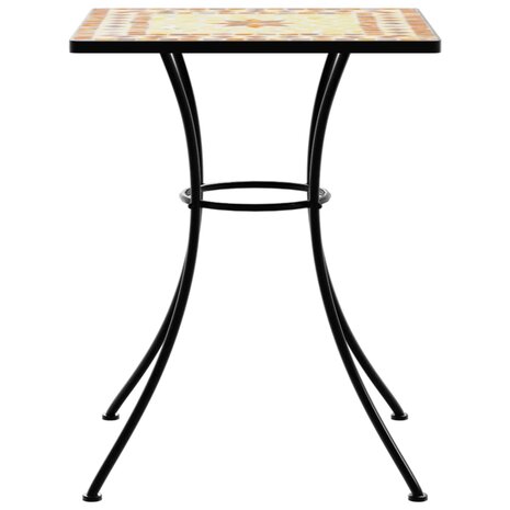 Bistrotafel mozaïek 60x60x74 cm keramiek terracottakleurig 5
