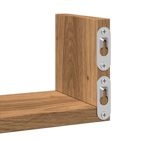 Wandschappen 3 st bewerkt hout artisanaal eiken 8