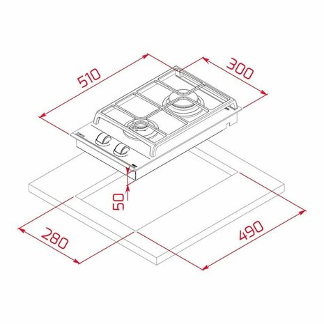 Gaskookplaat Teka GZC32300XBA 3800W (30 CM) 4
