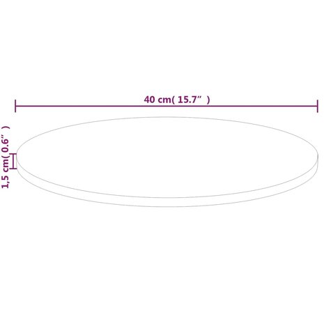 Tafelblad rond Ø40x1,5 cm onbehandeld massief eikenhout 4