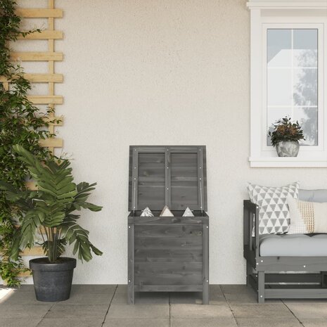 Tuinbox 50x49x56,5 cm massief vurenhout antracietkleurig 1