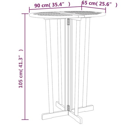 Bartafel inklapbaar 90x65x105 cm massief teakhout 8