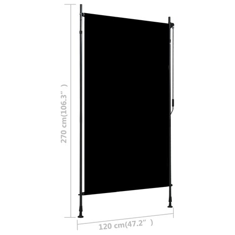 Rolgordijn voor buiten 120x270 cm antraciet  7
