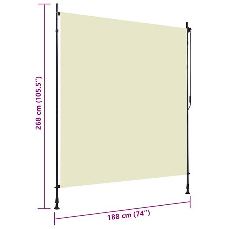 Rolgordijn voor buiten 200x270 cm crème 7