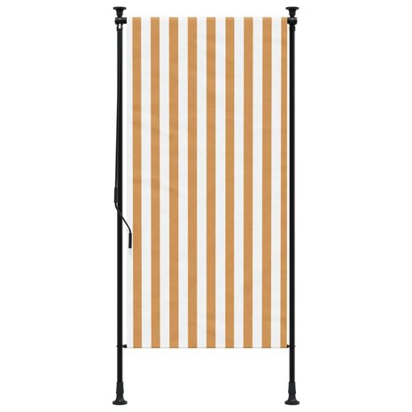 Rolgordijn voor buiten 100x270 cm stof en staal oranje en wit 3