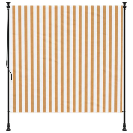 Rolgordijn voor buiten 150x270 cm stof en staal oranje en wit 3