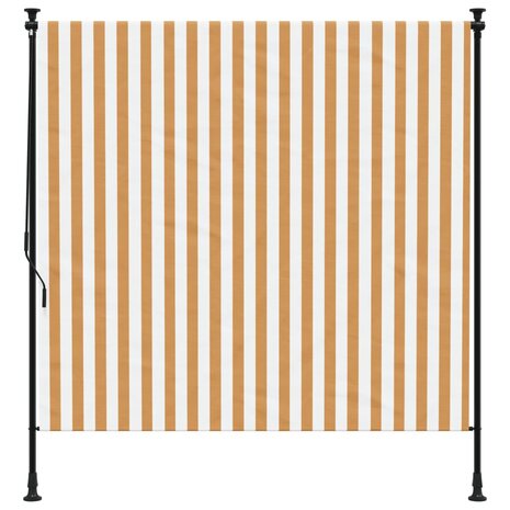 Rolgordijn voor buiten 200x270 cm stof en staal oranje en wit 3