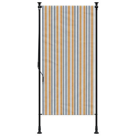 Rolgordijn voor buiten 100x270 cm stof en staal geel en wit 3