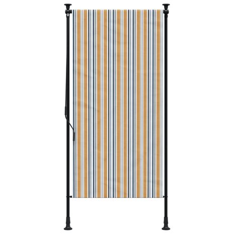Rolgordijn voor buiten 120x270 cm stof en staal geel en wit 3