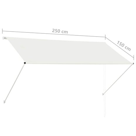 Luifel uittrekbaar 250x150 cm crème 8