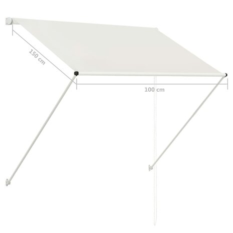 Luifel uittrekbaar 100x150 cm crème 8
