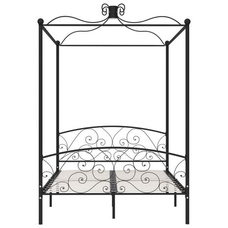 Hemelbedframe metaal zwart 120x200 cm 3