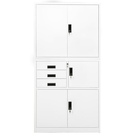 Kantoorkast 90x40x180 cm staal wit 2