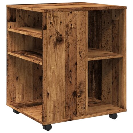 Rolkast 60x53x72 cm bewerkt hout oud houtkleurig 2