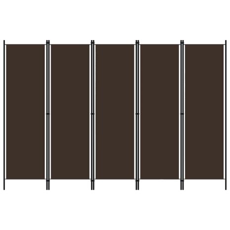 Kamerscherm met 5 panelen 250x180 cm bruin 1