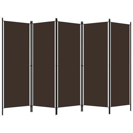 Kamerscherm met 5 panelen 250x180 cm bruin 2