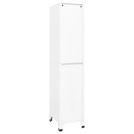 Lockerkast 38x45x180 cm staal wit 4