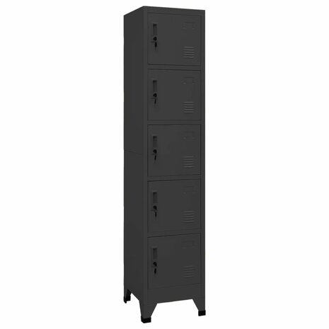 Lockerkast 38x40x180 cm staal antracietkleurig 1