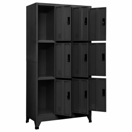 Lockerkast 90x45x180 cm staal antracietkleurig 3