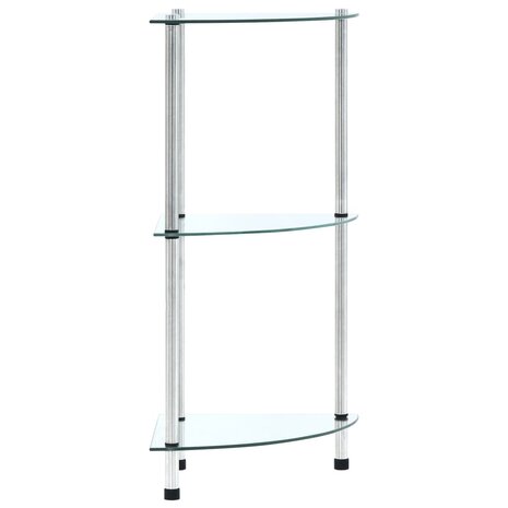 Kastje 3-laags 30x30x67 cm gehard glas transparant 1