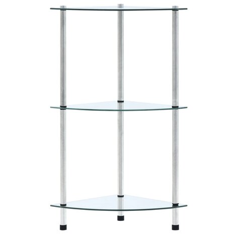 Kastje 3-laags 30x30x67 cm gehard glas transparant 2